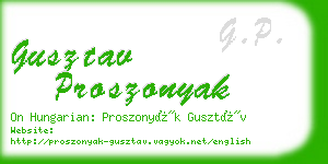 gusztav proszonyak business card